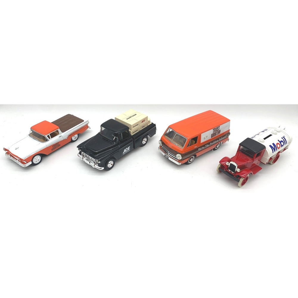 Ertl Liberty Classics Die Cast Coin Bank Lot 4 Ford Chevy Dodge Hawkeye